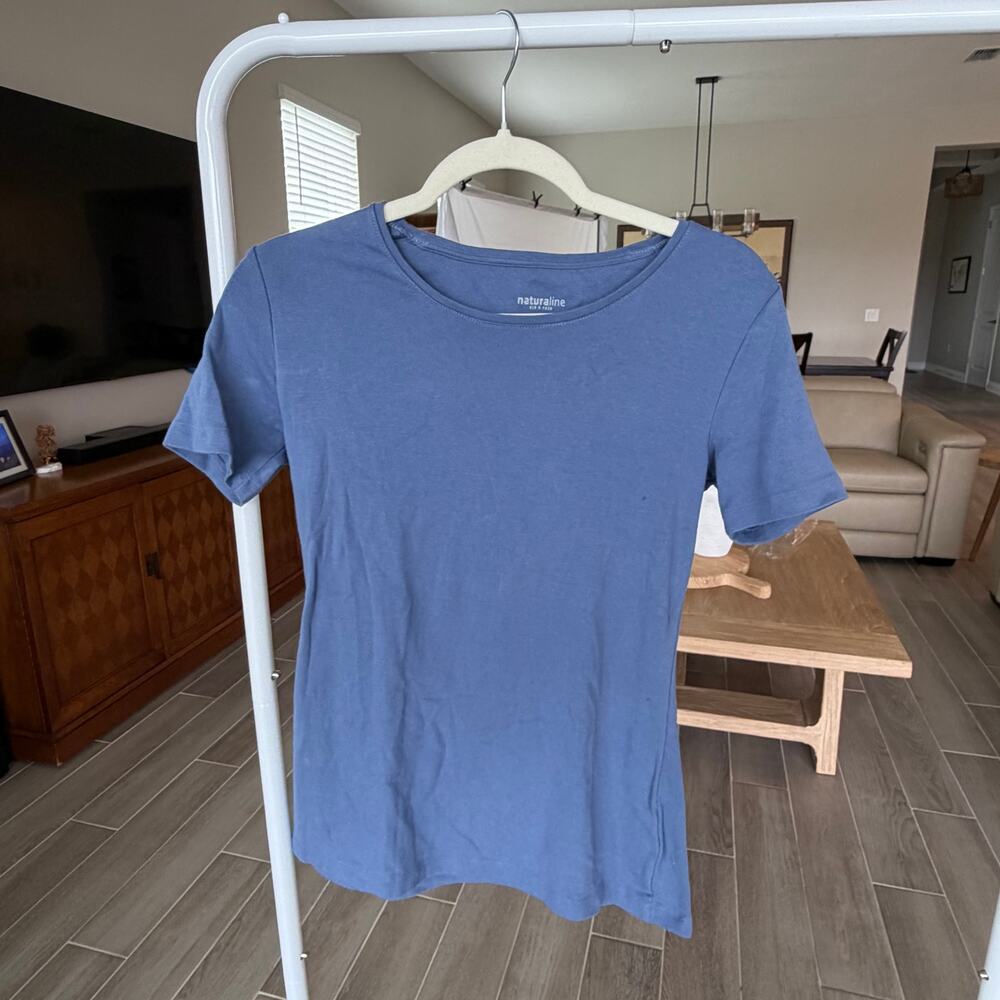 Naturaline Bio & Fair Blue Crewneck T-Shirt — Size M